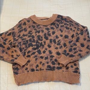 Aerie Brown and Black Patterned Sweater